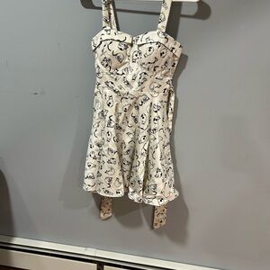 Ixia vintage theme cat patterned dress size xs